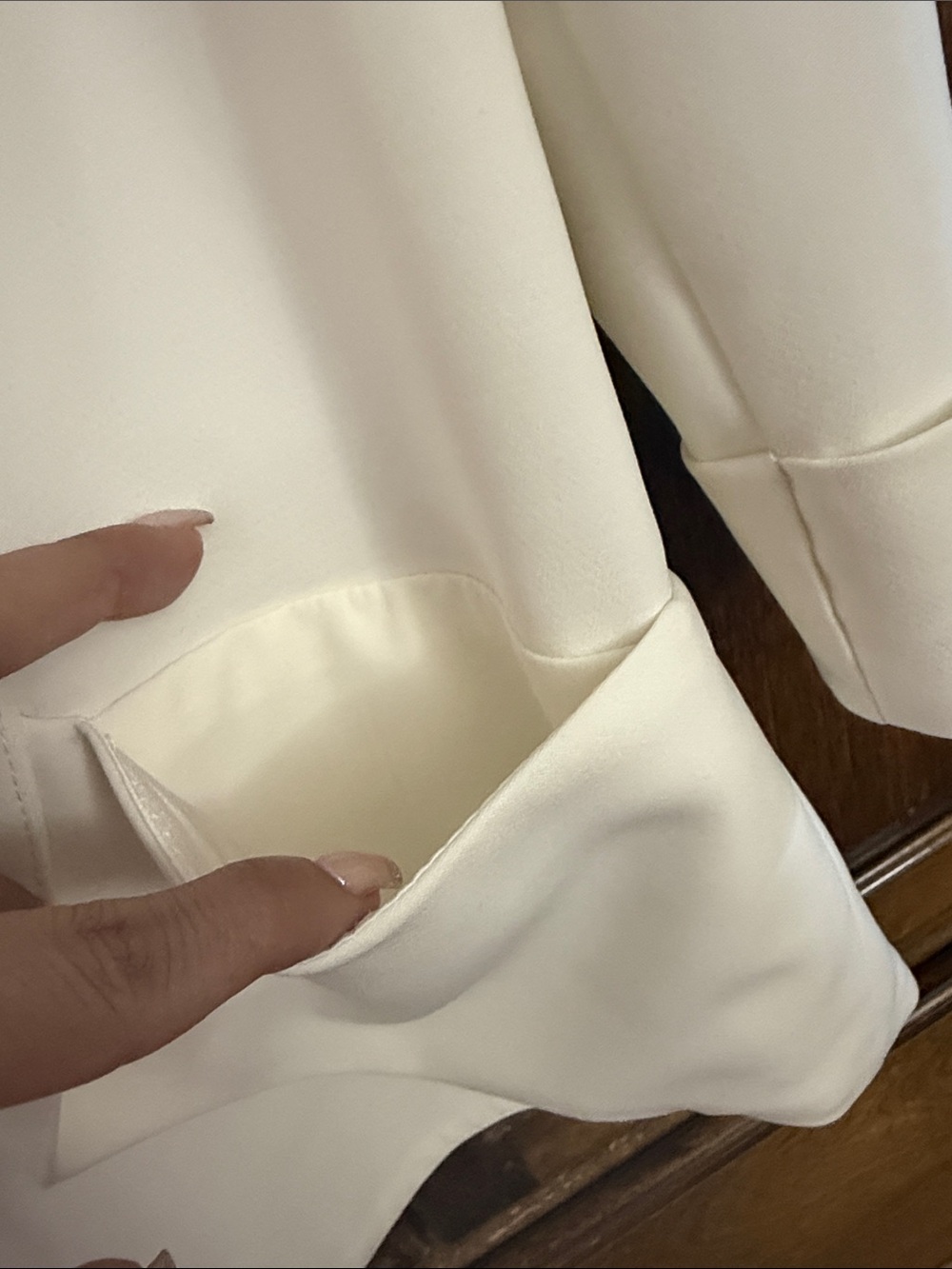 Harlowe & Graham Ivory Draped Open-Front Blazer - Picture 4 of 8